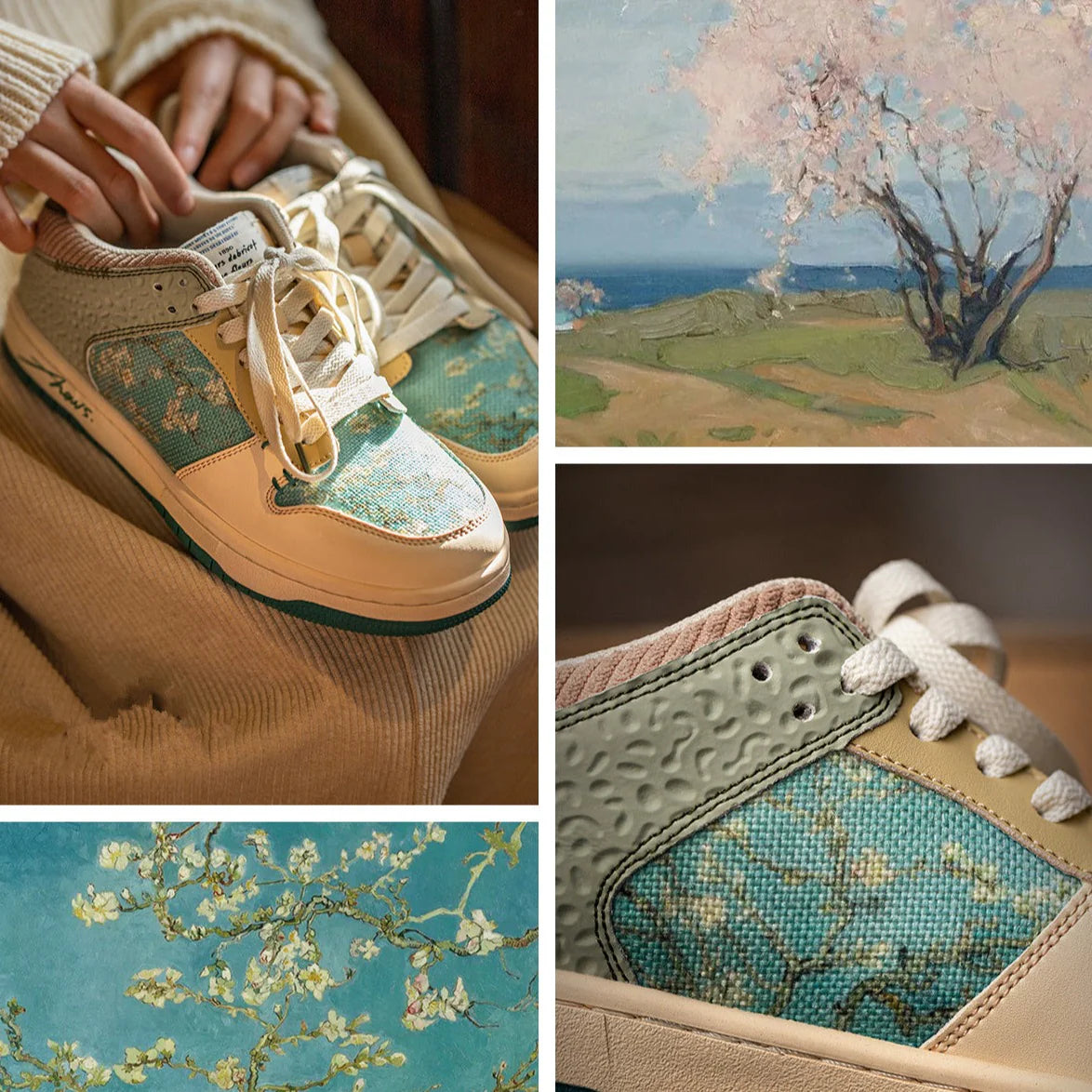 Zapatillas Inspiradas en las Flores de Almendro Vincent van Gogh
